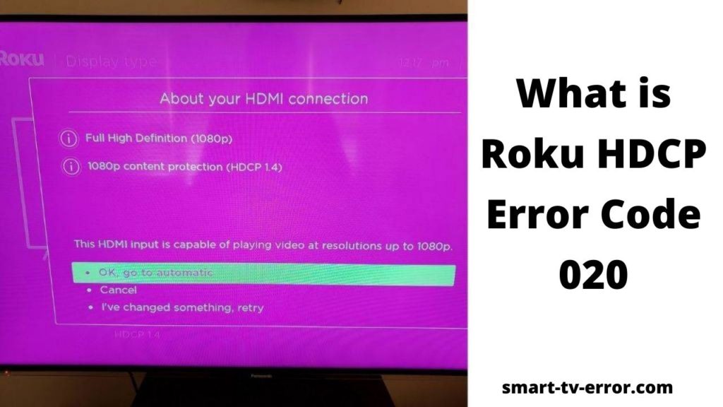 What is Roku HDCP Error Code 020