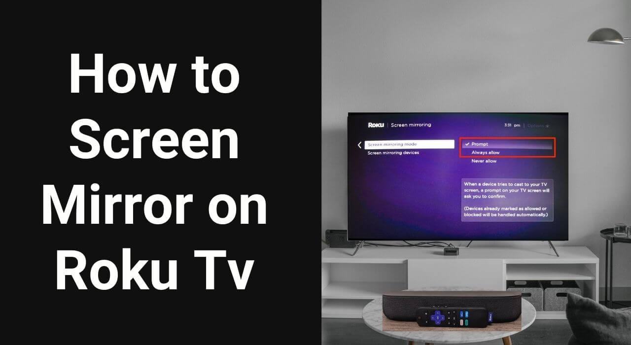 adjusting screen size for mirror for roku